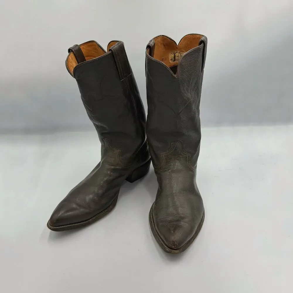 Justin USA Mens Brown Leather Vintage Western Cowboy Boots Sz 11.5D